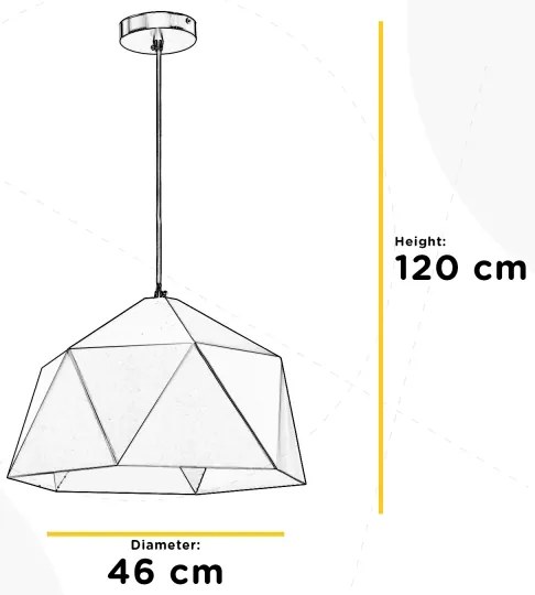 ONLI - Lampadario a sospensione con filo YONG 1xE27/22W/230V nero diametro 46 cm