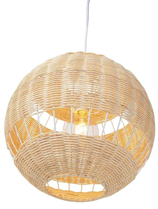 Lampada a sospensione rustica in rattan - Rattan