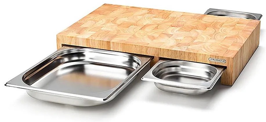 Continenta C4028 - SET 1x Tagliere da cucina 50 x 32,5 cm + 3x ciotole in gomma fig