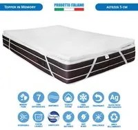 Topper memory fresh rinfrescante multionda per materasso piazza e mezza 120x190, sfoderabile - Comprarredo