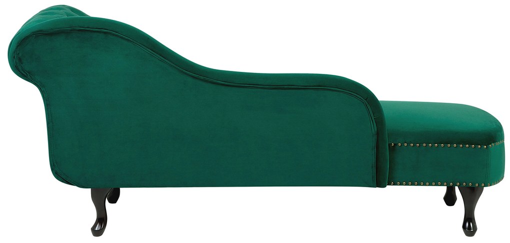 Chaise longue destra in velluto verde NIMES Beliani