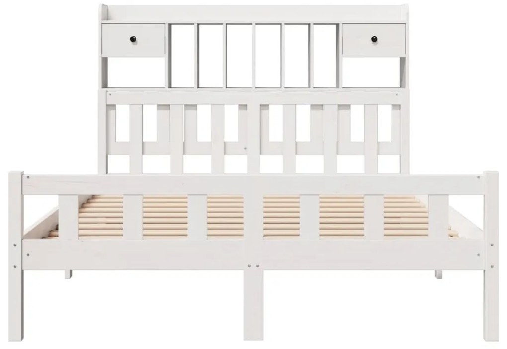 Letto libreria senza materasso bianco 150x200 cm legno di pino