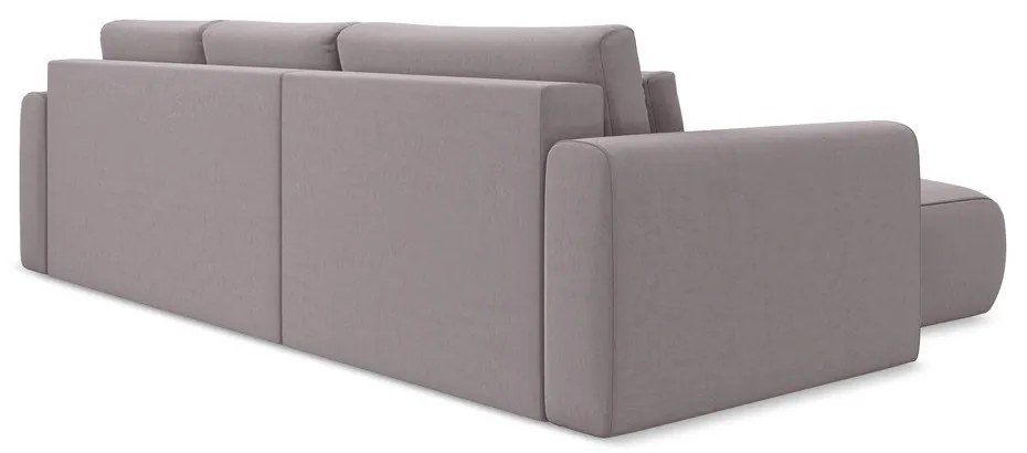 Divano angolare lavanda allungabile/con contenitore (con penisola a sinistra/con chaise lounge) con rivestimento in velluto Kapua – Makamii