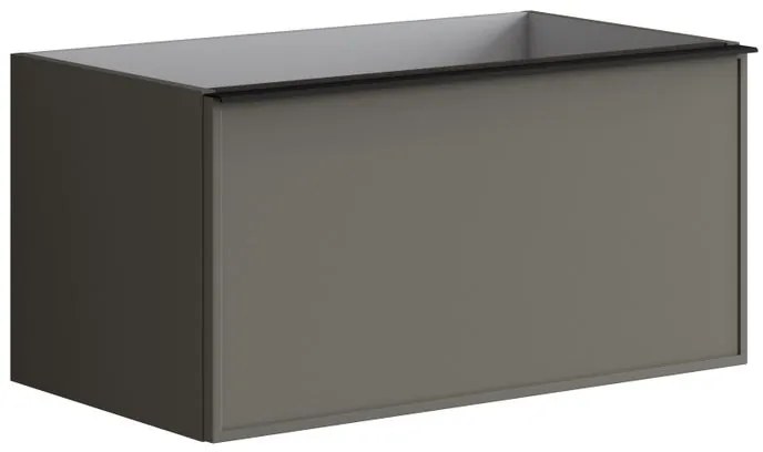 Mobile da bagno sospeso sotto lavabo L 80 x H 40 x P 45.5 cm grigio laccato opaco, 1 cassetto Pixel frame