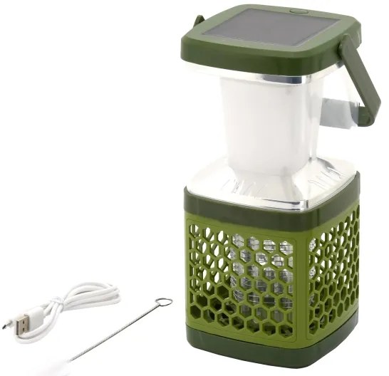 Lampada portatile ricaricabile a LED con una trappola per insetti LED/3W/1800 mAh verde