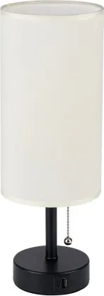 Brilagi - Lampada da tavolo con porta USB TABLON 1xE27/25W/230V nero/crema