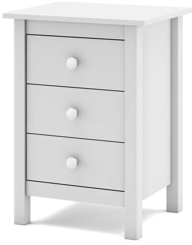 Comodino bianco per bambini in legno di pino Max - Marckeric