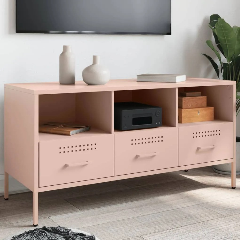 Mobile Tv Rosa 100,5x39x50,5 Cm İn Acciaio /