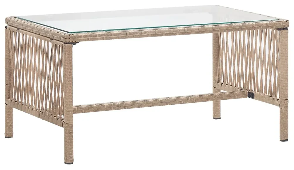 Set divani da giardino 4 pz con cuscino in polyrattan beige