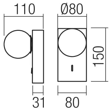 Redo 01-4656 - Applique LED NORMA LED/5W/230V CRI 90 USB bianco