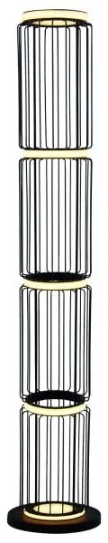 Lampada da terra circolo cage - metallo nero e silicone bianco