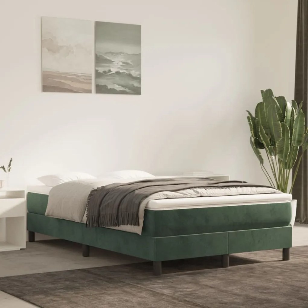 Materasso A Molle Verde Scuro 120x200x20 Cm İn Velluto /