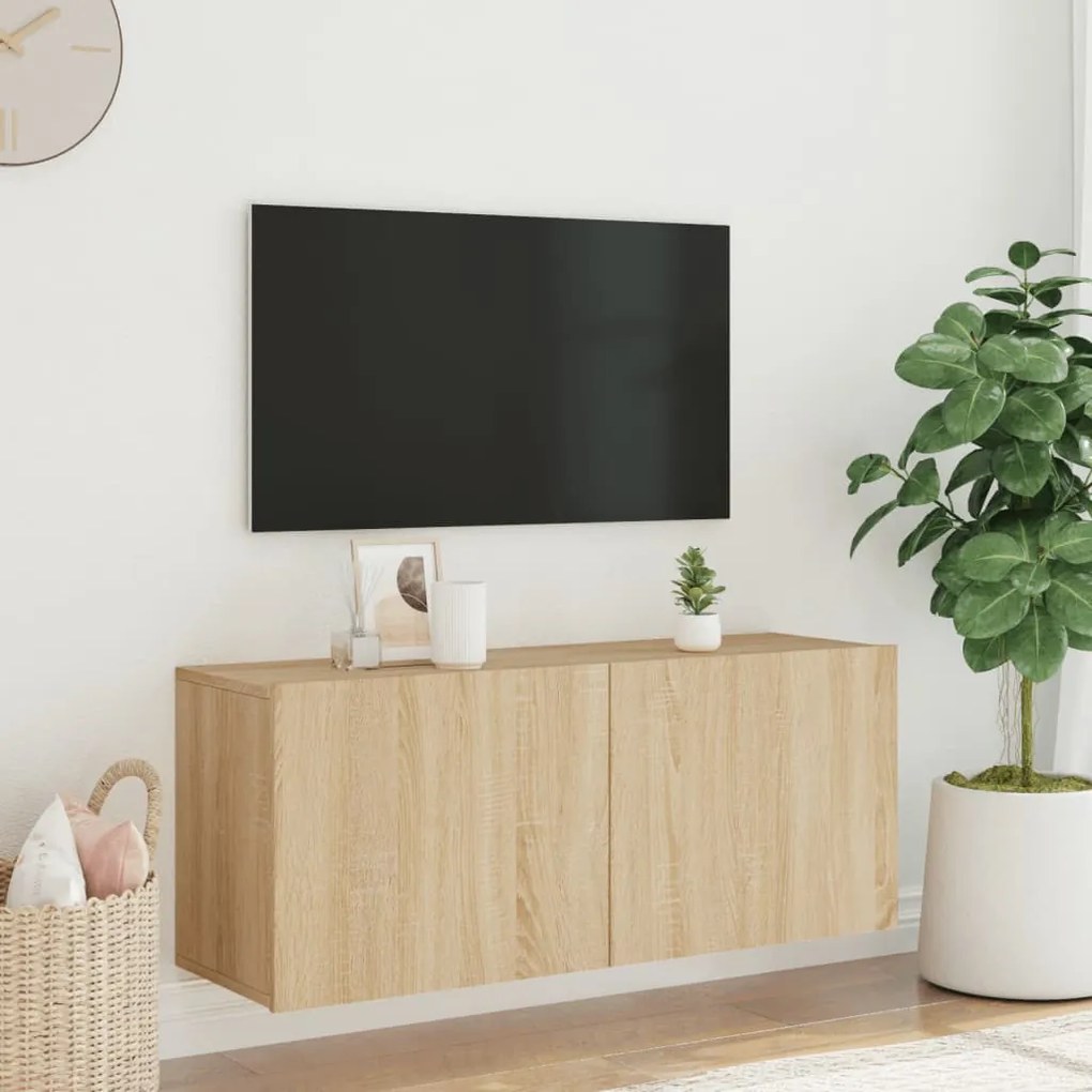 Mobile tv a parete rovere sonoma 100x30x41 cm