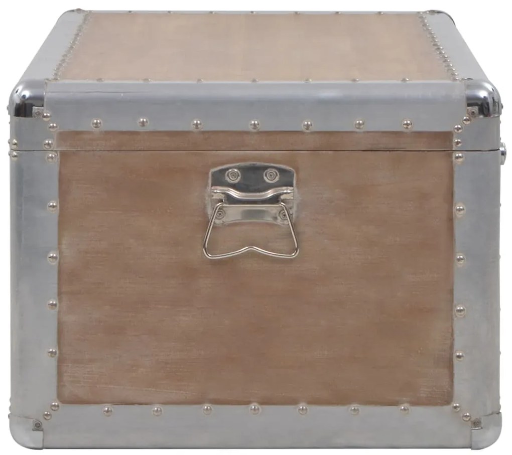 Baule portaoggetti in massello di abete 91x52x40cm marrone