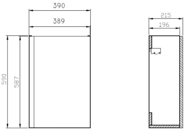 Cersanit S801-218-DSM - Mobile da bagno con lavabo MODUO SLIM 40 cm, bianco lucido