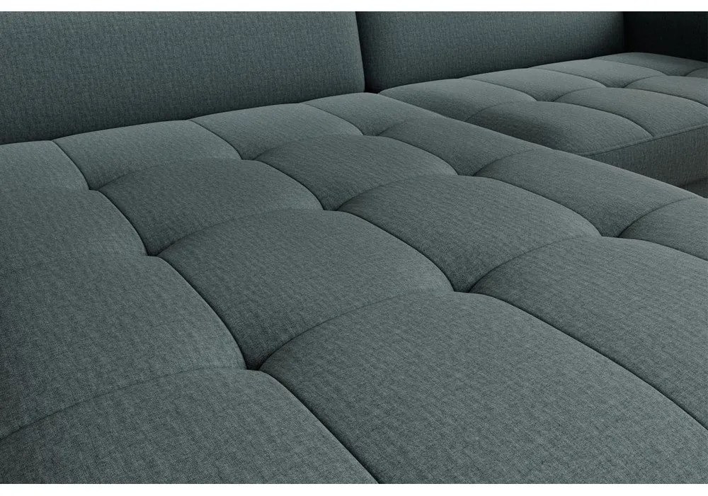 Divano angolare verde polveroso allungabile/con contenitore (con penisola a sinistra/con chaise lounge) e rivestimento in velluto Gomsi – ELTAP