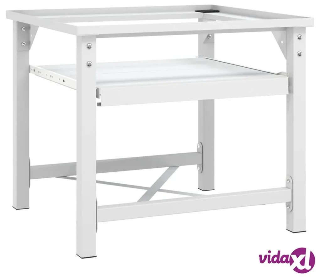 vidaXL Supporto Lavatrice e Asciugatrice con Mensola Estraibile Bianco