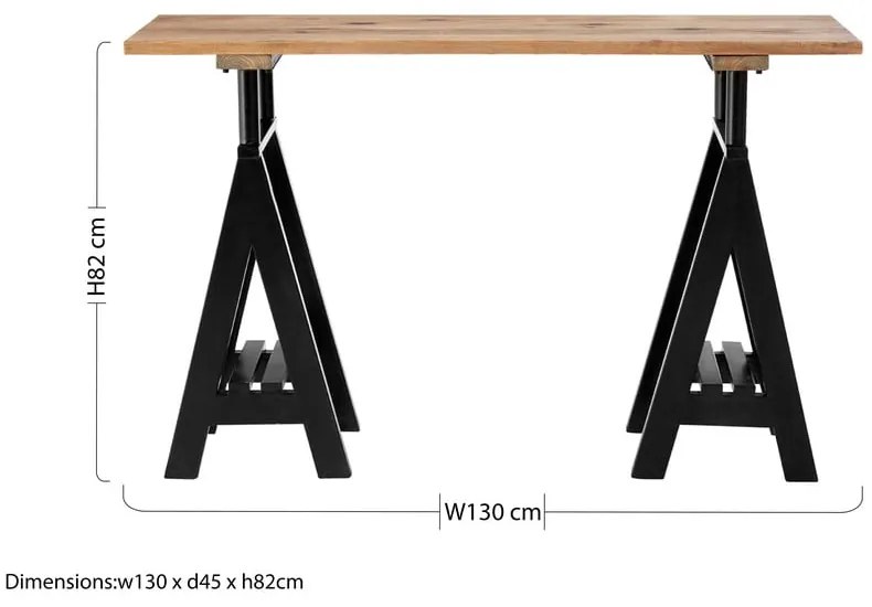 Consolle con piano in legno di pino di colore naturale 45x130 cm Hampstead - Premier Housewares