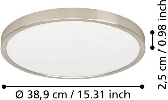 Eglo 901318 - Plafoniera LED FUEVA, 17 W, 230 V, 2700/4000/6500 K, Ø 38,9 cm, cromata