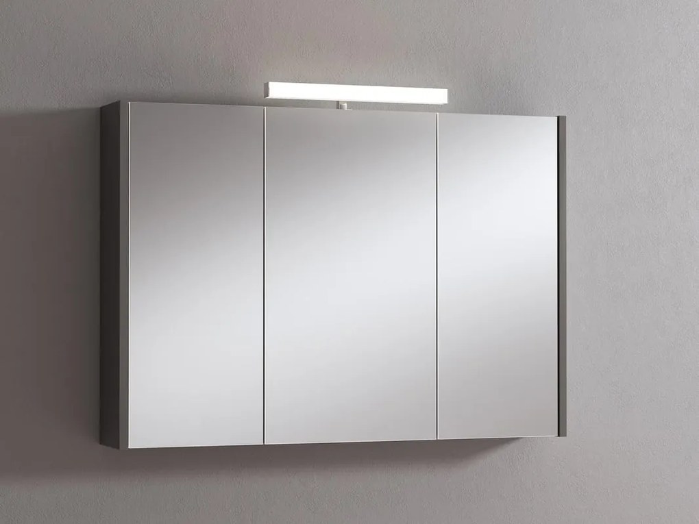Pensile con luce Akira laccato grigio L 100 x H 70 x P 15.5 cm