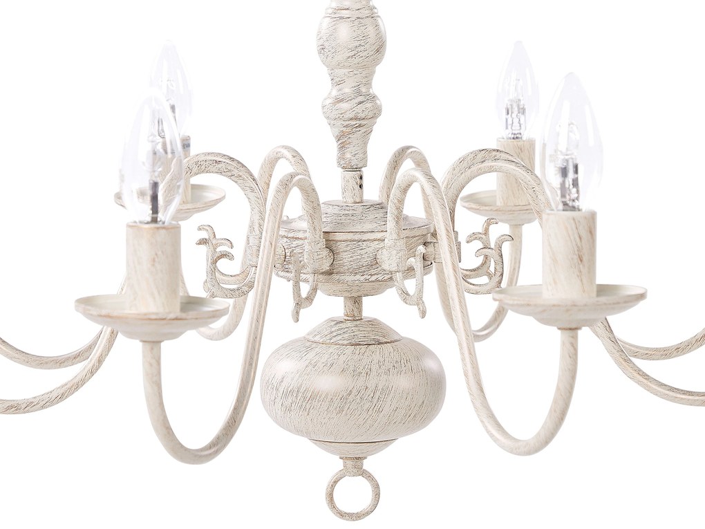 Lampadario candeliere bianco antico 98 cm BRITHON Beliani
