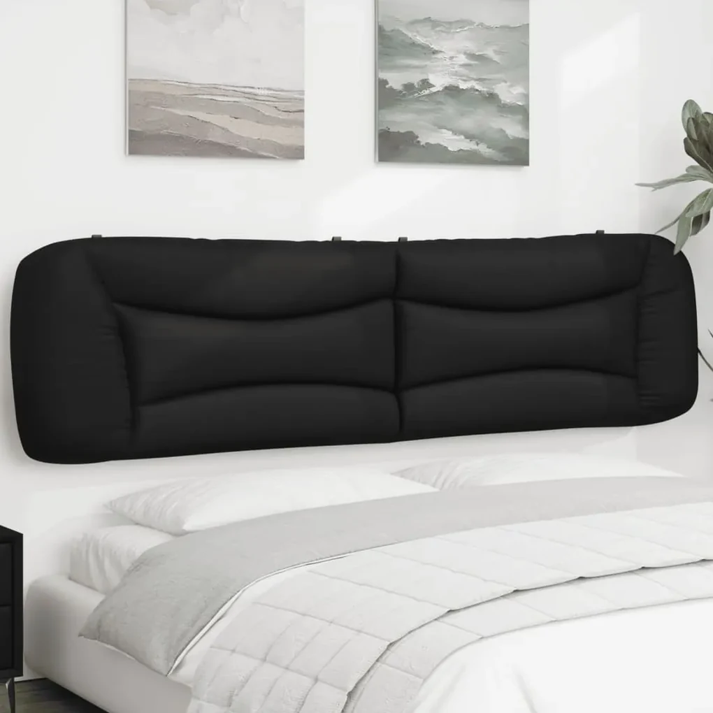 Cuscino testiera nero 200 cm in similpelle