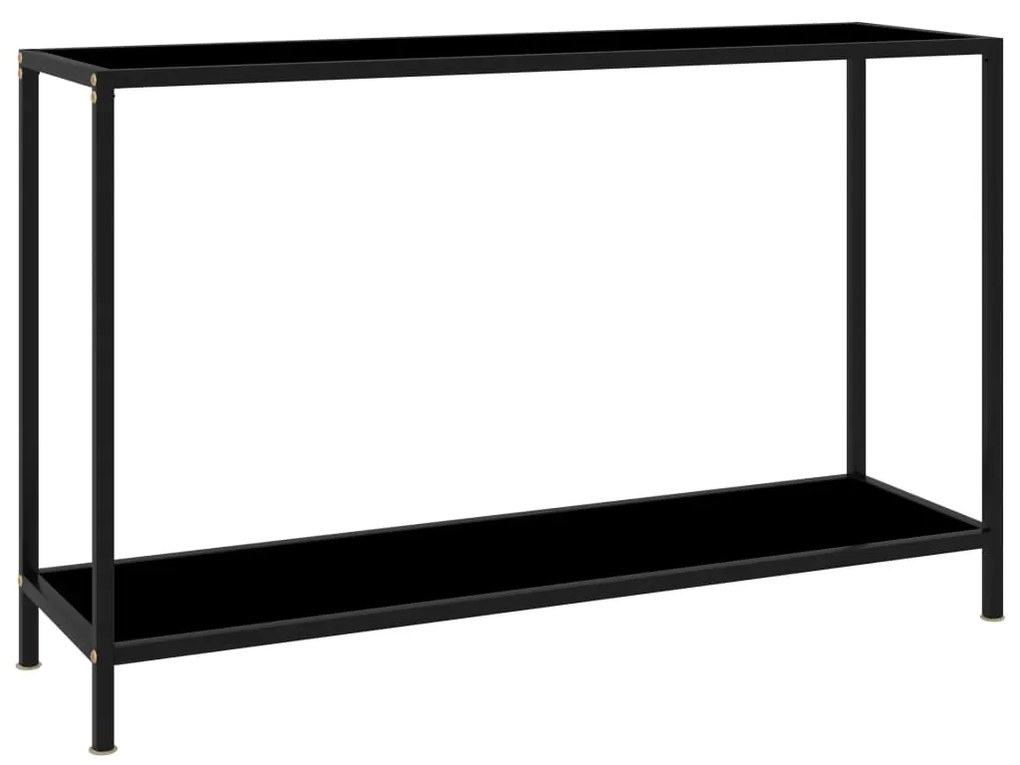 Tavolo Consolle Nero 120x35x75 Cm İn Vetro Temperato /