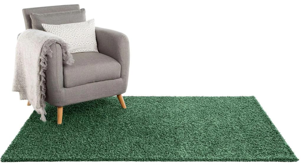benuta Tappeto a pelo lungo Swirls Verde 133x190 cm - Tappeto design moderno soggiorno