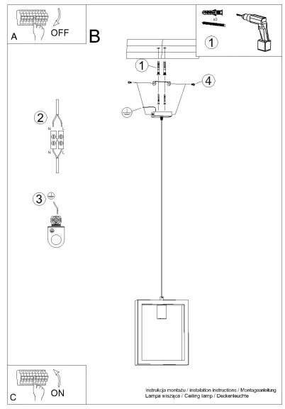 Sollux SL.1312 - Lampadario a sospensione con filo ARIES 1xE27/15W/230V faggio/bianco