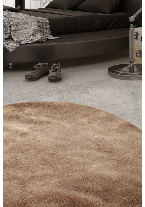 Tappeto Shaggy coccole natale beige, Ø200 cm