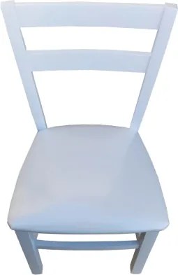 Sedia in legno con seduta ecopelle MINA Set da 2 Bianco