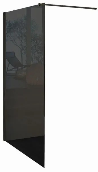 Walk-in wens L 118 x H 200 cm, vetro 6 mm fumé nero