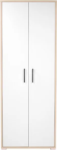 Scarpiera 2 ante grande in legno con ripiani 70x189h cm Rovere anta bianco frassino