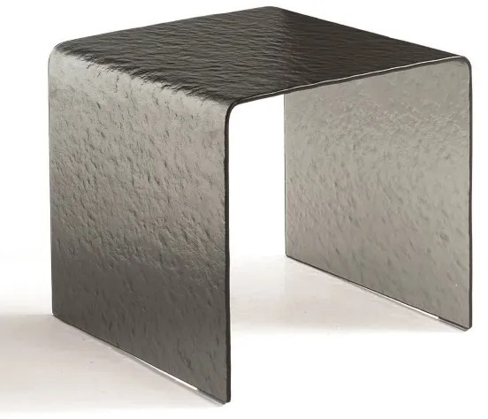 Tavolino salotto in vetro temperato effetto martellato fumč PLINIO