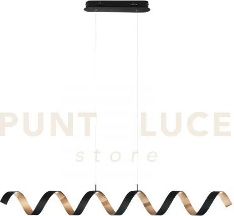 Lampadario a sospensione spirale led helix nera e oro 30w 2520lm 40...