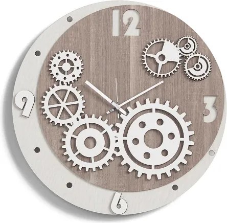 Orologio da parete in legno laminato TRS - D50 INGRANAGGI