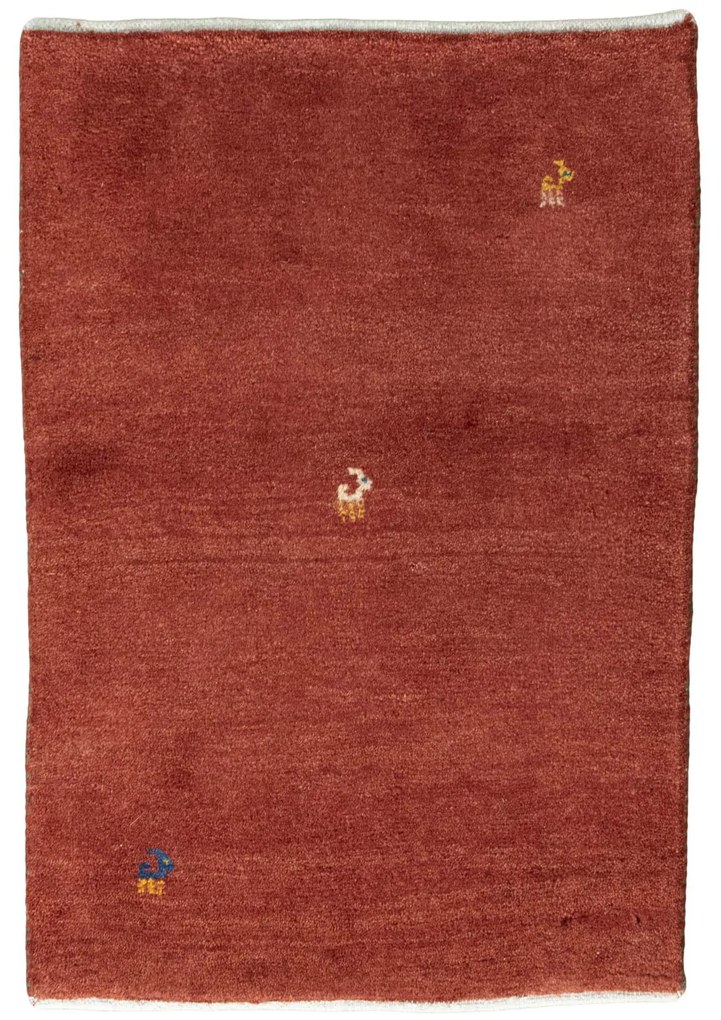 Gabbeh Tappeto 90x60 Rosso (Iran) Annodato A Mano
