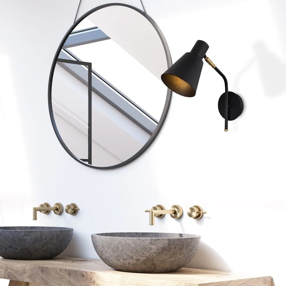 Lampada da parete in nero e oro ø 15 cm Sivani - Opviq lights