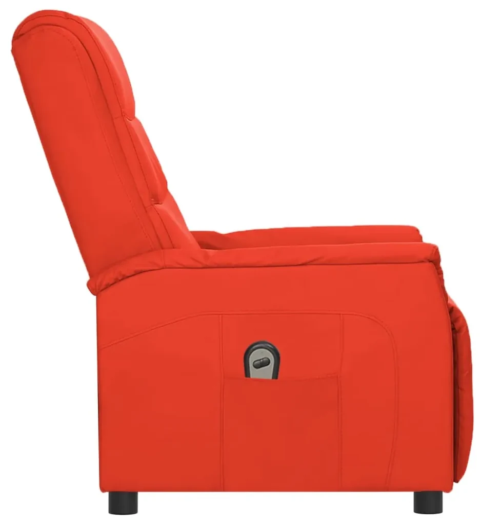 Poltrona reclinabile elettrica rossa in similpelle