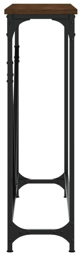 Tavolo consolle rovere marrone 102x22,5x75 cm legno multistrato