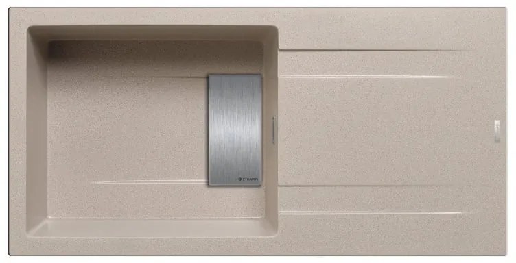 Lavello integrato 1 vasca in granito beige PYRAMIS Kartesio L 50 x L 100 cm