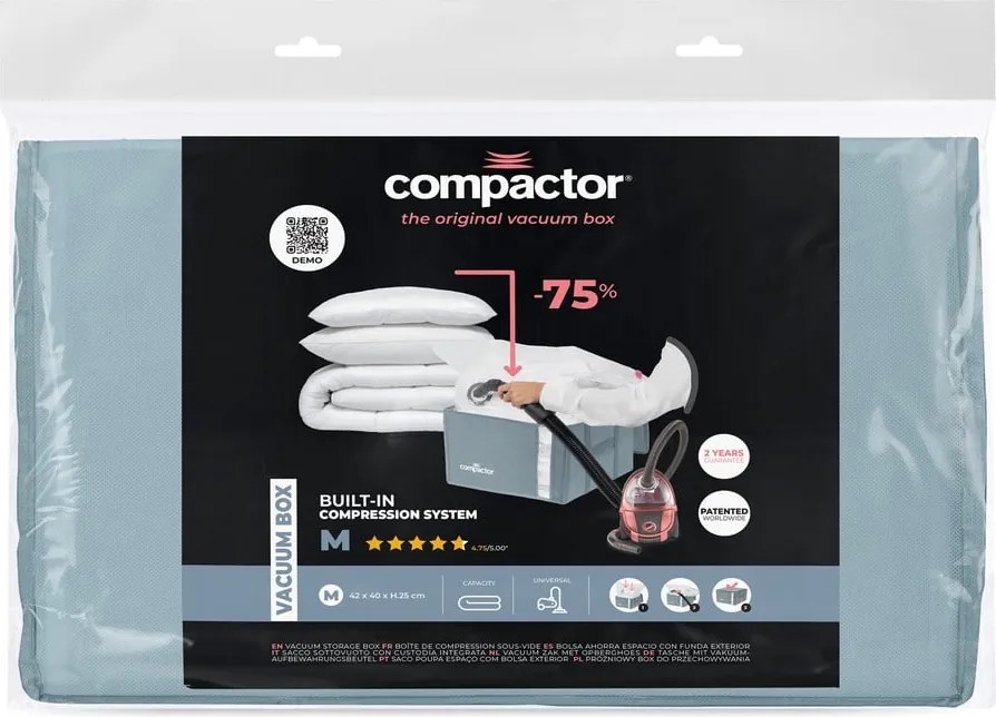 Organizer per vestiti sottovuoto in plastica 42x40x25 cm Blue Edition – Compactor