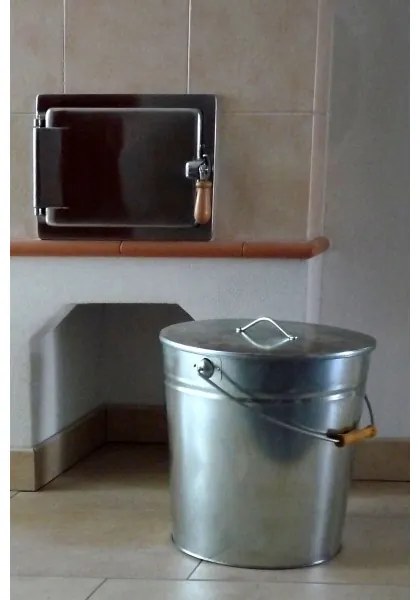 Secchio per cenere con coperchio 15 l cromo lucido