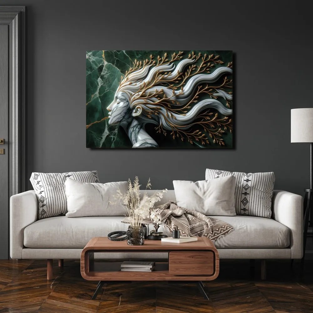 Quadro su tela – Dea della foresta con rami tra i capelli