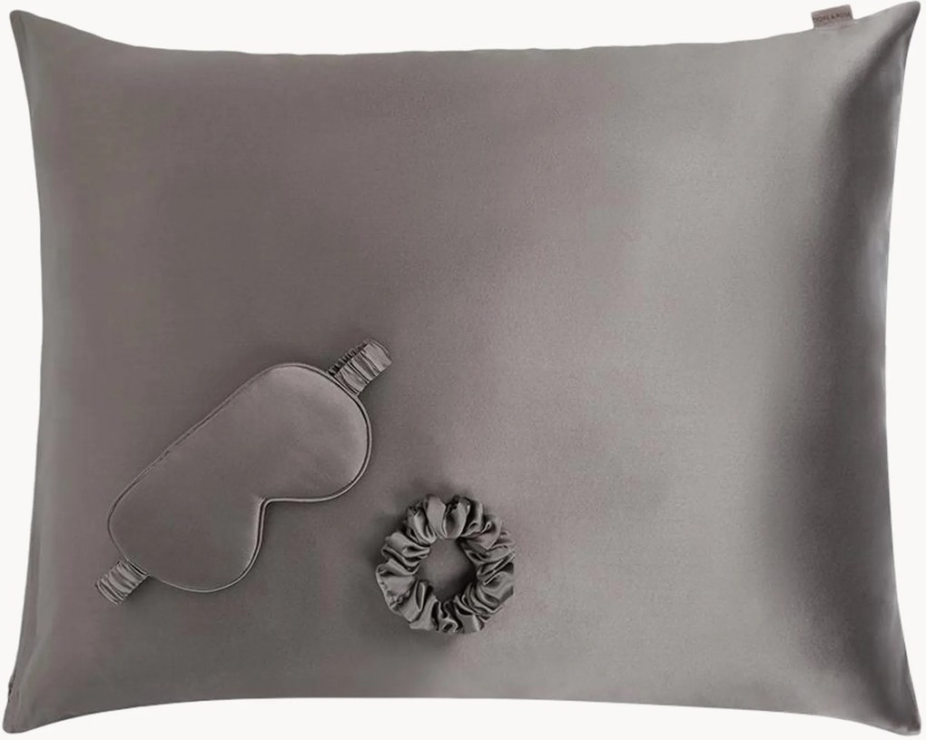 Set di 3 prodotti per il sonno in seta Charcoal L