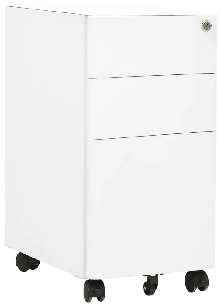 Schedario Mobile Bianco 30x45x59 Cm İn Acciaio /