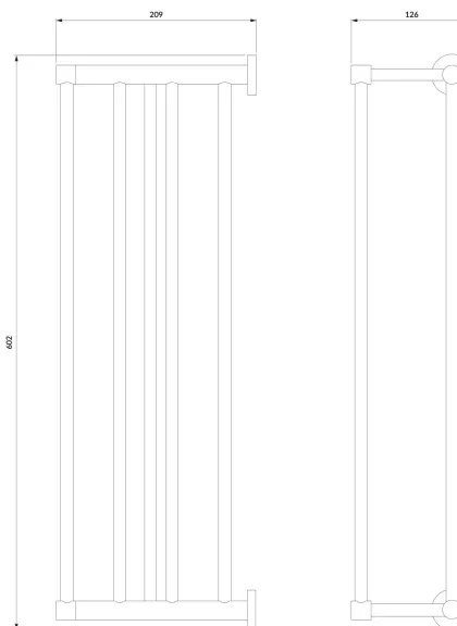 OMNIRES MP60920CR - Appendiabiti da parete MODERN PROJECT 60 cm cromo lucido