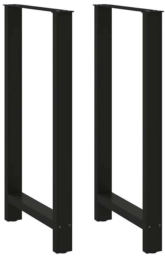 Gambe Per Tavolino Nero 2 Pz 60x(110-111) Cm Acciaio /