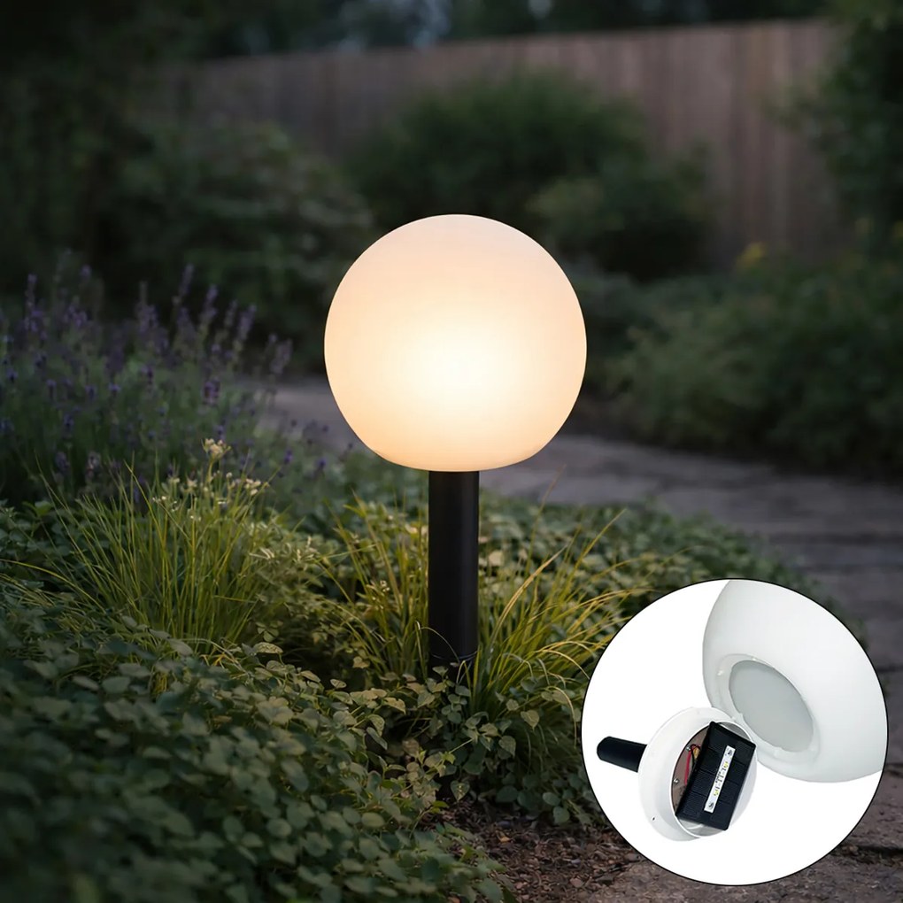 Lampada da esterno bianca 20 cm con LED integrato IP44 solare RGBW - Ludger