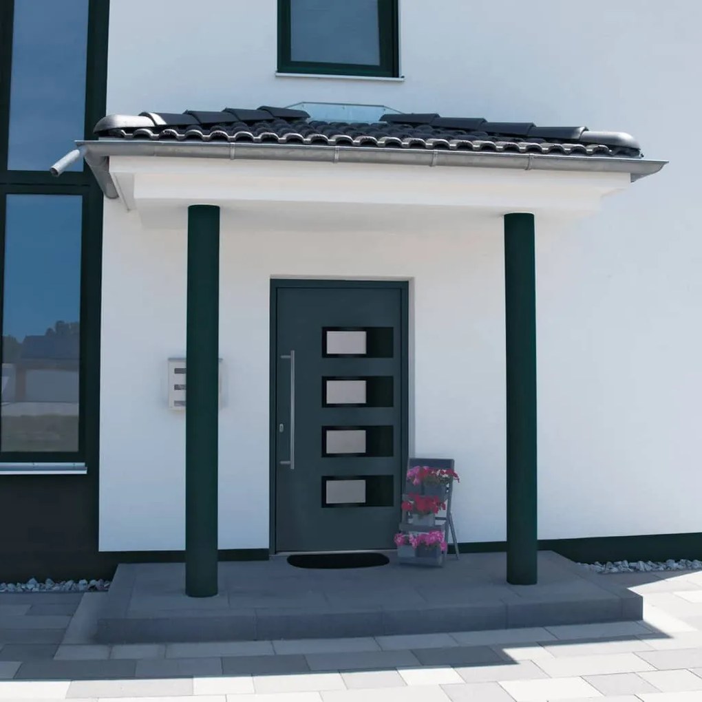Porta Ingresso Antracite 110x210 Cm İn Alluminio E Pvc /